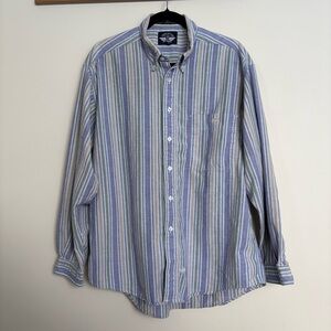 Vintage Dockers Y2K Striped Cotton Button Up Shirt Men’s L Oversized Unisex